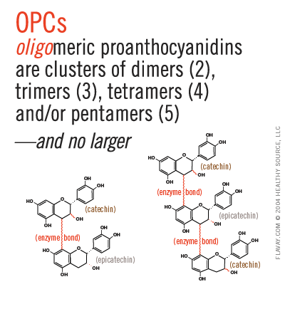 Diagram of small oligomeric proanthocyanidins.